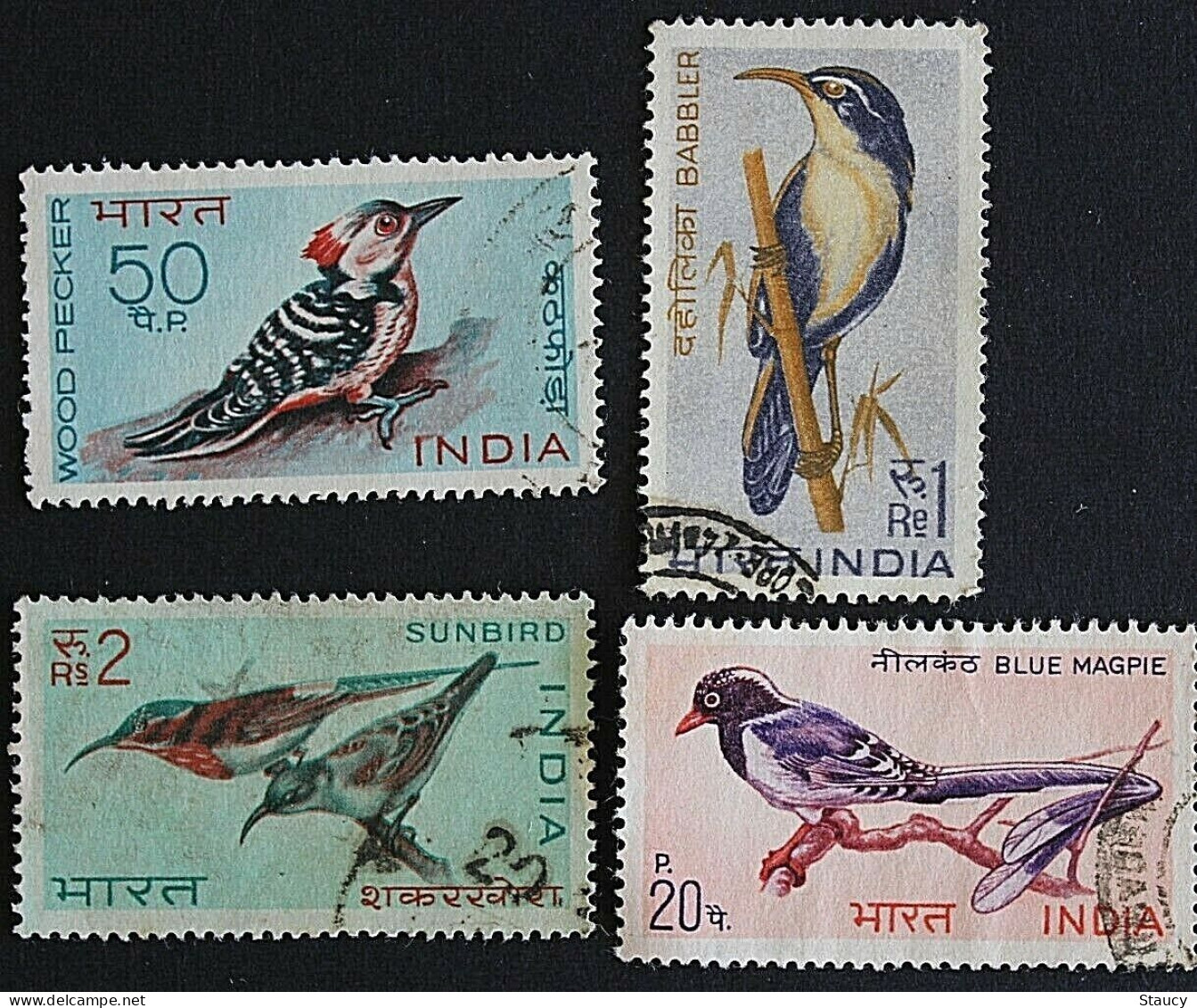 India 1968 BIRDS ~ Wildlife Preservation - Fauna / Birds Complete Set Of 4 Stamps USED (Cancellation Would Differ) - Kolibries