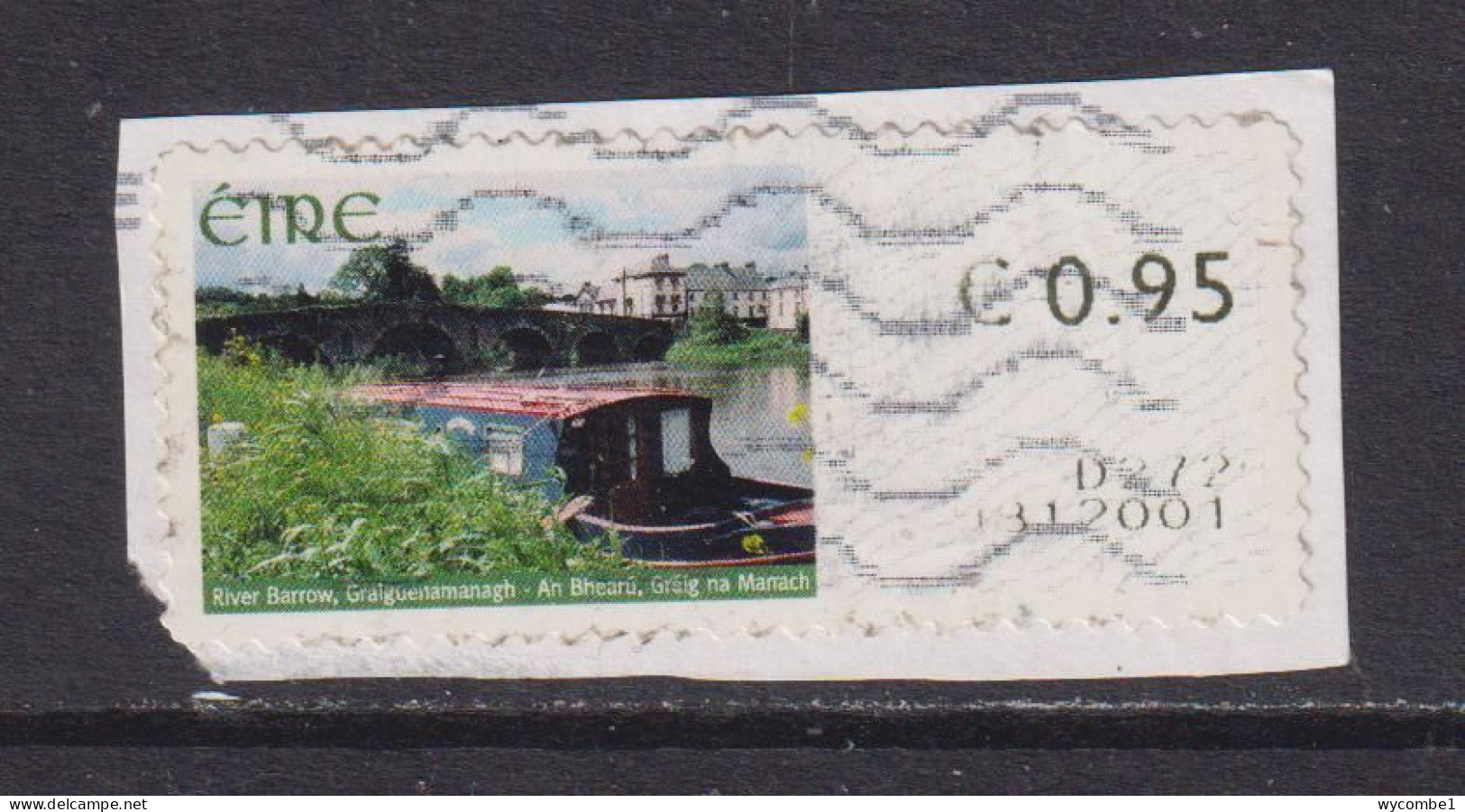 IRELAND  -  2008 River Barrow SOAR (Stamp On A Roll)  Used On Piece As Scan - Gebraucht