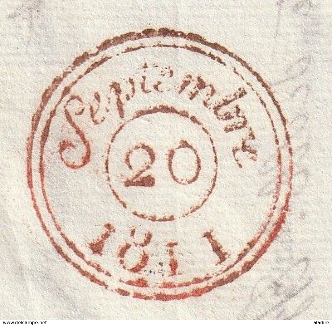 1811 - Marque postale 74 ROUEN (21 x 10 mm) Seine Maritime, sur lettre pliée vers PARIS - taxe 8 - dateur en arrivée