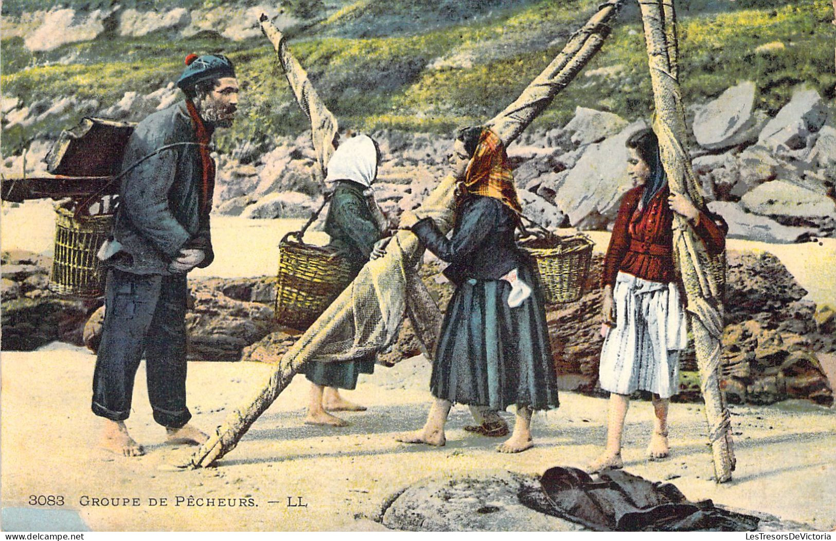 FOLKLORE - Groupe De Pêcheurs - LL - Carte Postale Ancienne - Bailes