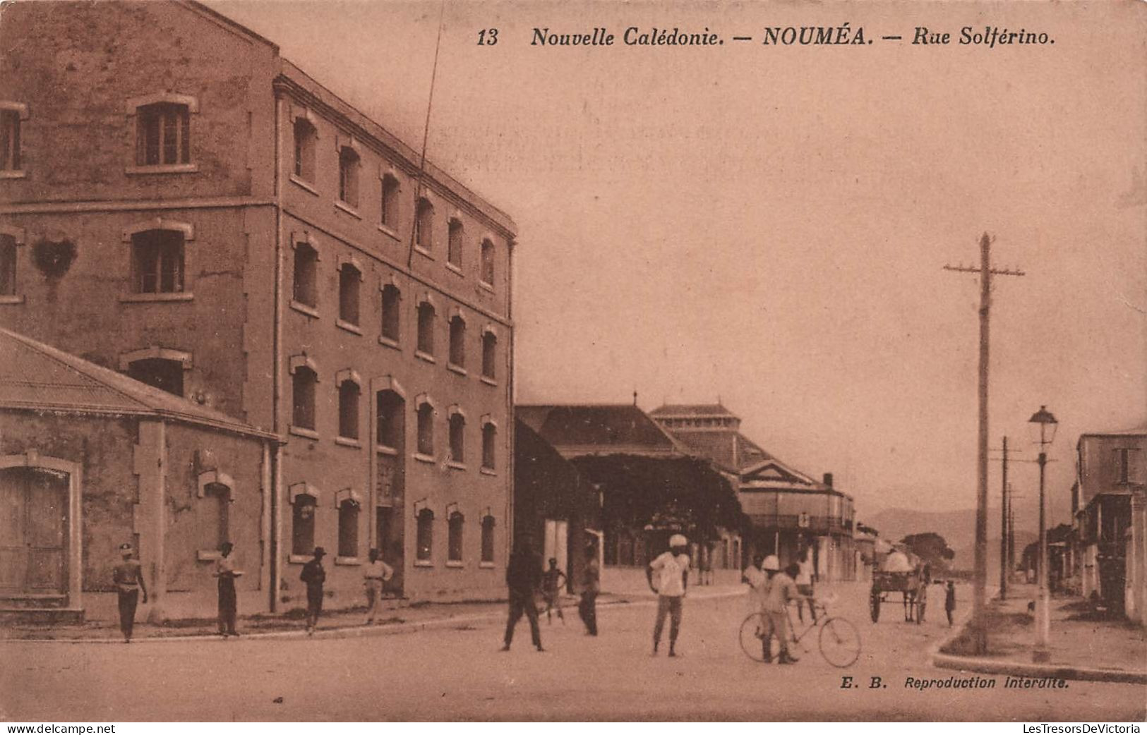 Nouvelle Calédonie - Noumea - Rue Solferino -  Carte Postale Ancienne - Nieuw-Caledonië