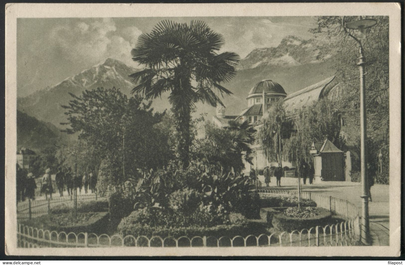 ITALY Merano Casino Di Cura Colla Passeggiata Verso Il Giogo Di Tessa E La Cima Telles Dolomiti Mountain - Merano