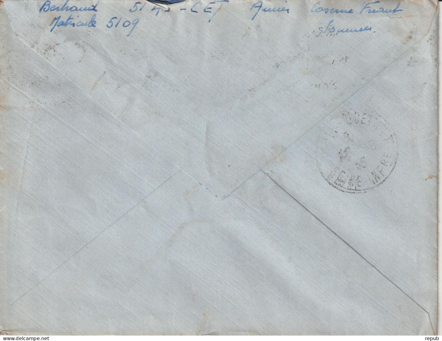 Lettre En Franchise FM 7 Oblitération 1935 Amiens - Militaire Zegels