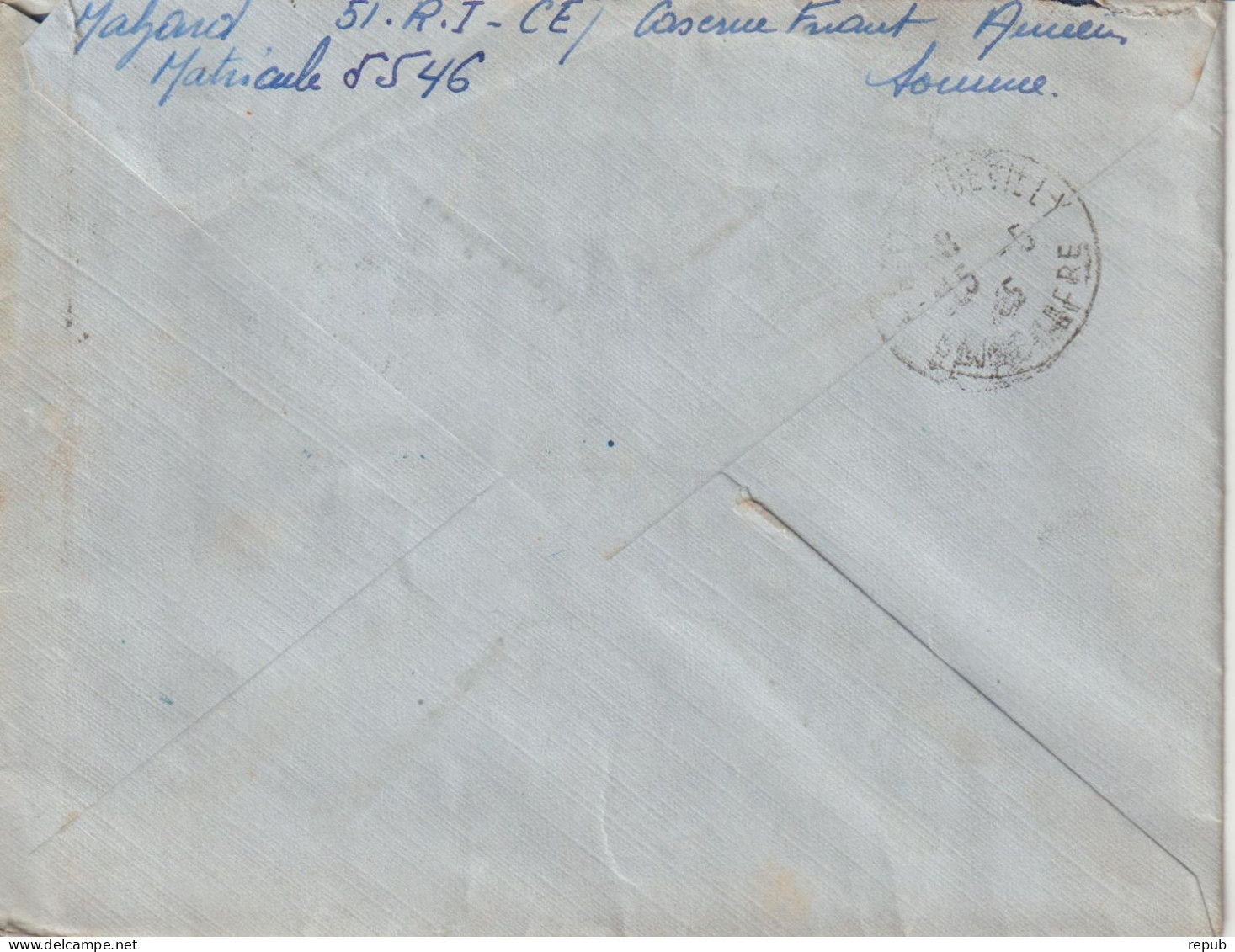 Lettre En Franchise FM 7 Oblitération 1935 Amiens - Militaire Zegels