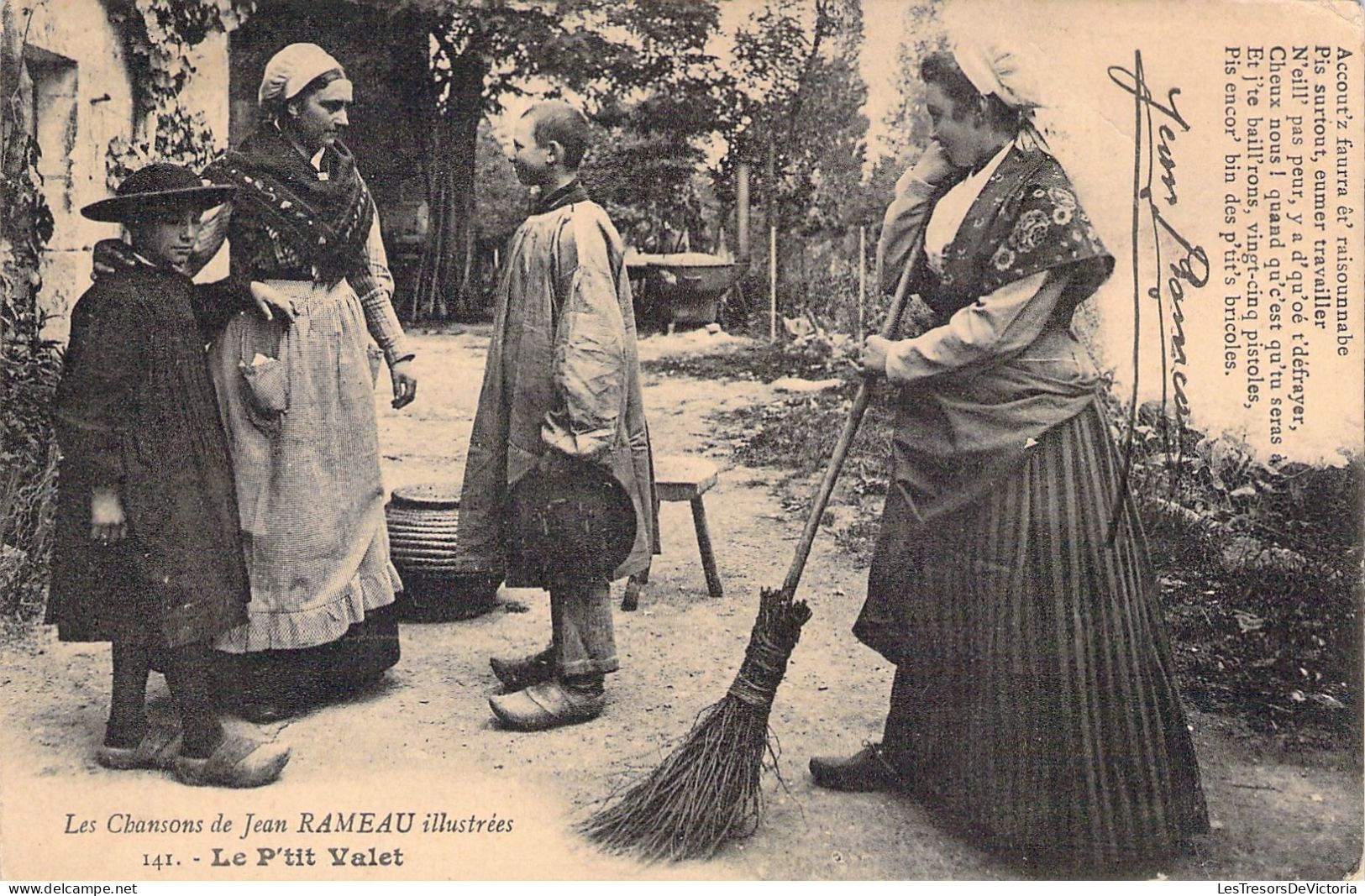 FOLKLORE - Les Chansons De Jean Rameau - Le P'tit Valet - Carte Postale Ancienne - Vestuarios