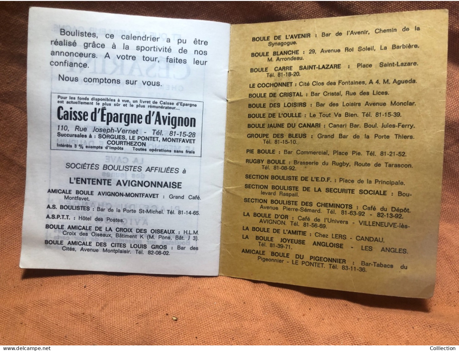 Avignon Bar Américain Entente Bouliste Calendrier 1969 24 Pages - Programmes