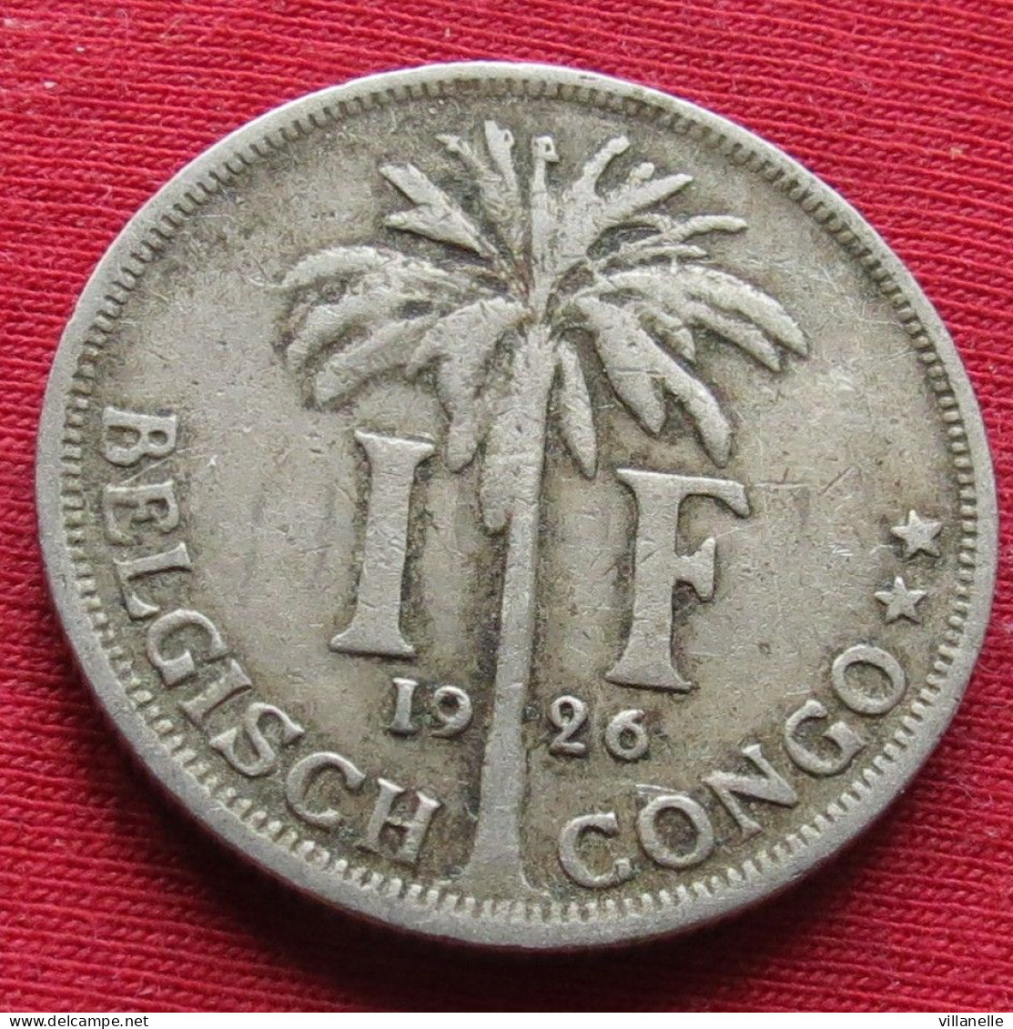 Congo Belgian 1 Franc 1926 Belgish Wºº - 1910-1934: Albert I