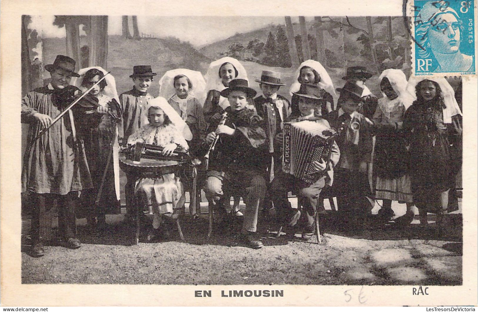 FOLKLORE - En Limousin - Petits Musiciens - Carte Postale Ancienne - Vestuarios