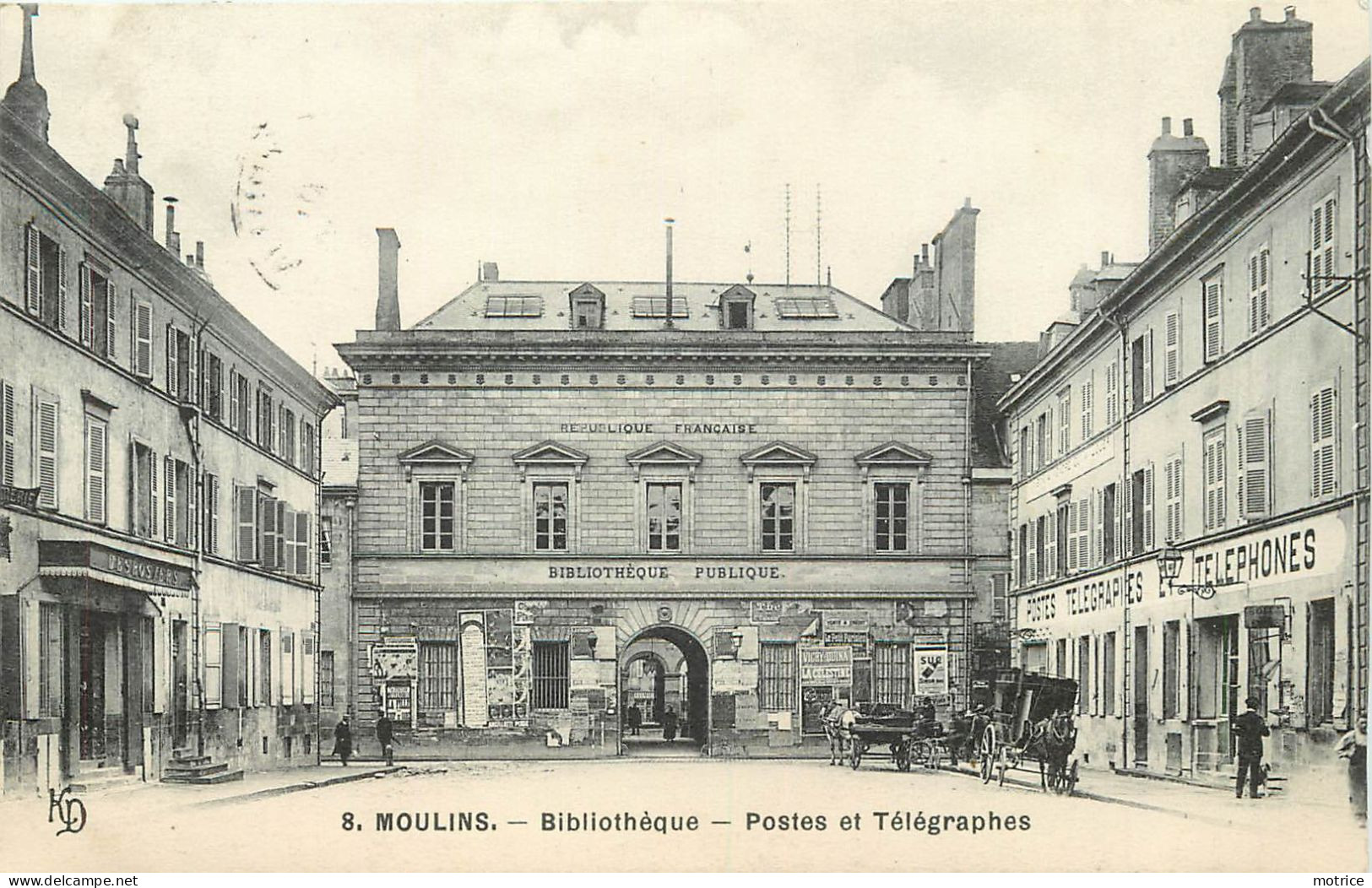 MOULINS - Bibliothèque, Postes Et Télégraphes. - Poste & Facteurs