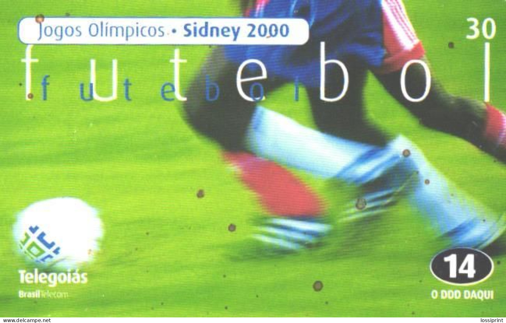 Brazil:Brasil:Used Phonecard, Telegoias, 30 Units, Football, 2000 - Brasilien