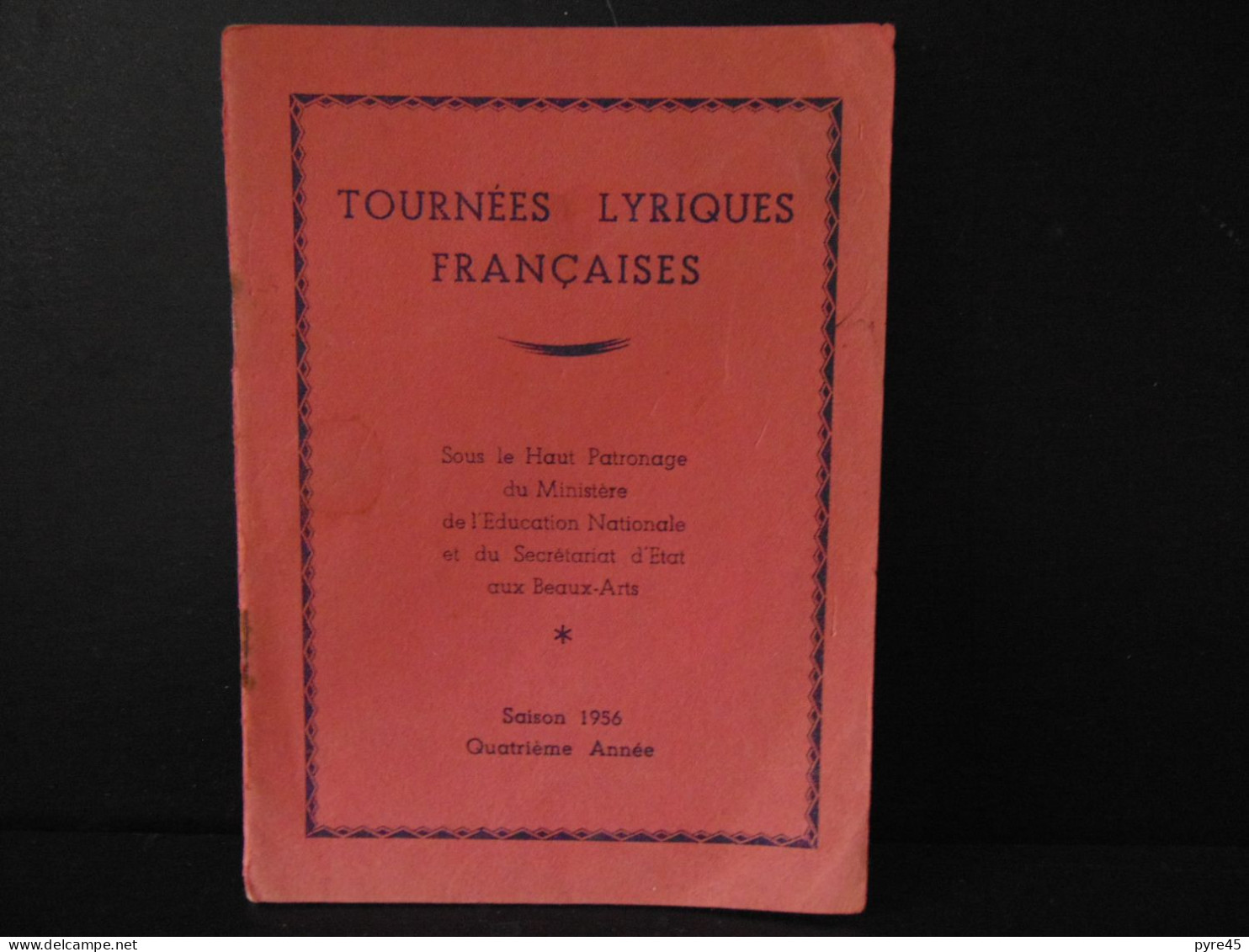 Programme Tournées Lyriques Françaises, Saison 1956 - Programmes