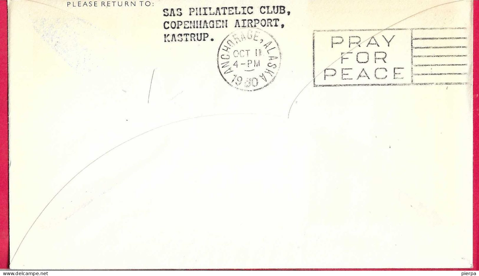 DANMARK - FIRST DOUGLAS DC-8 FLIGHT - SAS - FROM KOBENHAVN TO ANCHORAGE *11.10.60* ON OFFICIAL COVER - Airmail