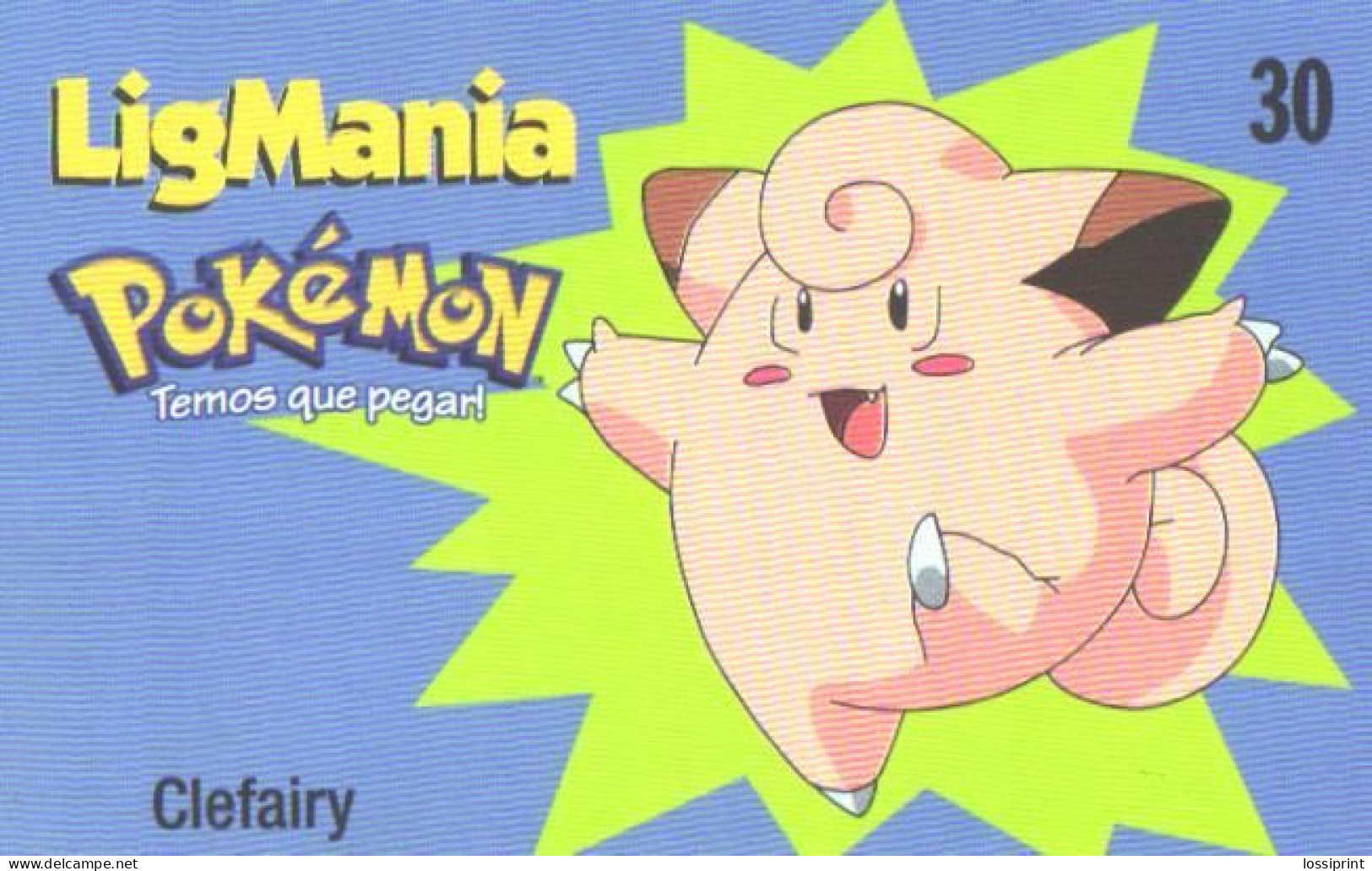 Brazil:Brasil:Used Phonecard, Telegoias, 30 Units, LigMania Pokemon, 2000 - Brasilien