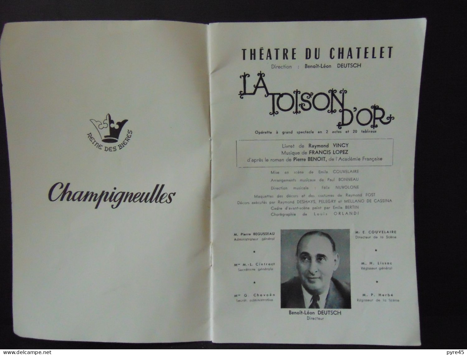 Programme Théâtre Du Chatelet " La Toison D'or " - Programmes