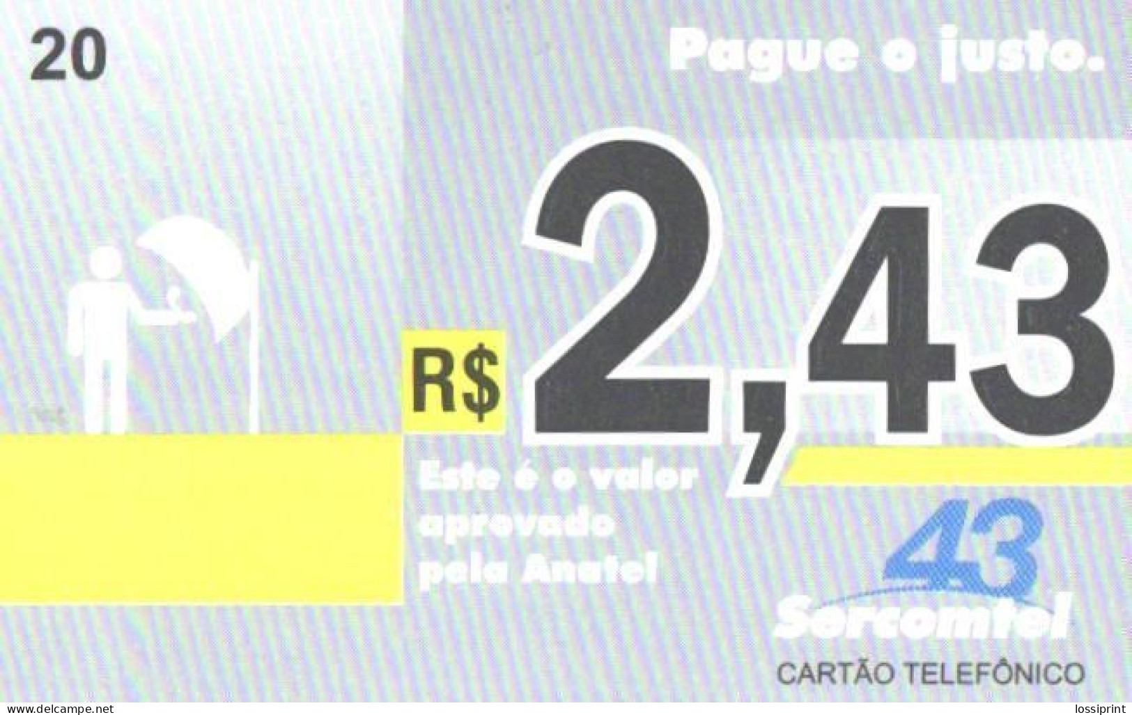 Brazil:Brasil:Used Phonecard, Anatel, Sercomtel, 20 Units, 2,43, Tirage 100000, 2009 - Brasilien