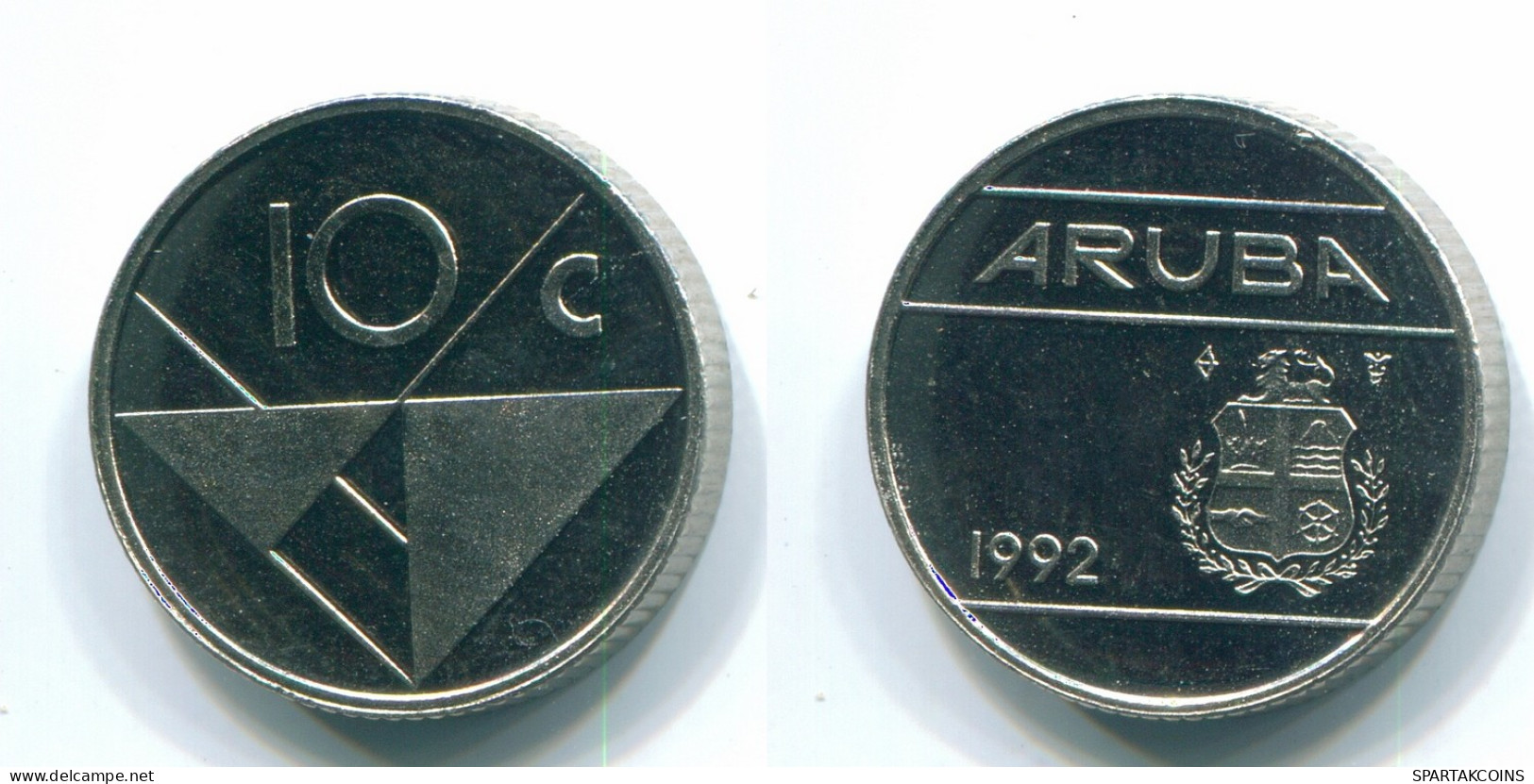 10 CENTS 1992 ARUBA (NEERLANDÉS NETHERLANDS) Nickel Colonial Moneda #S13631.E - Aruba