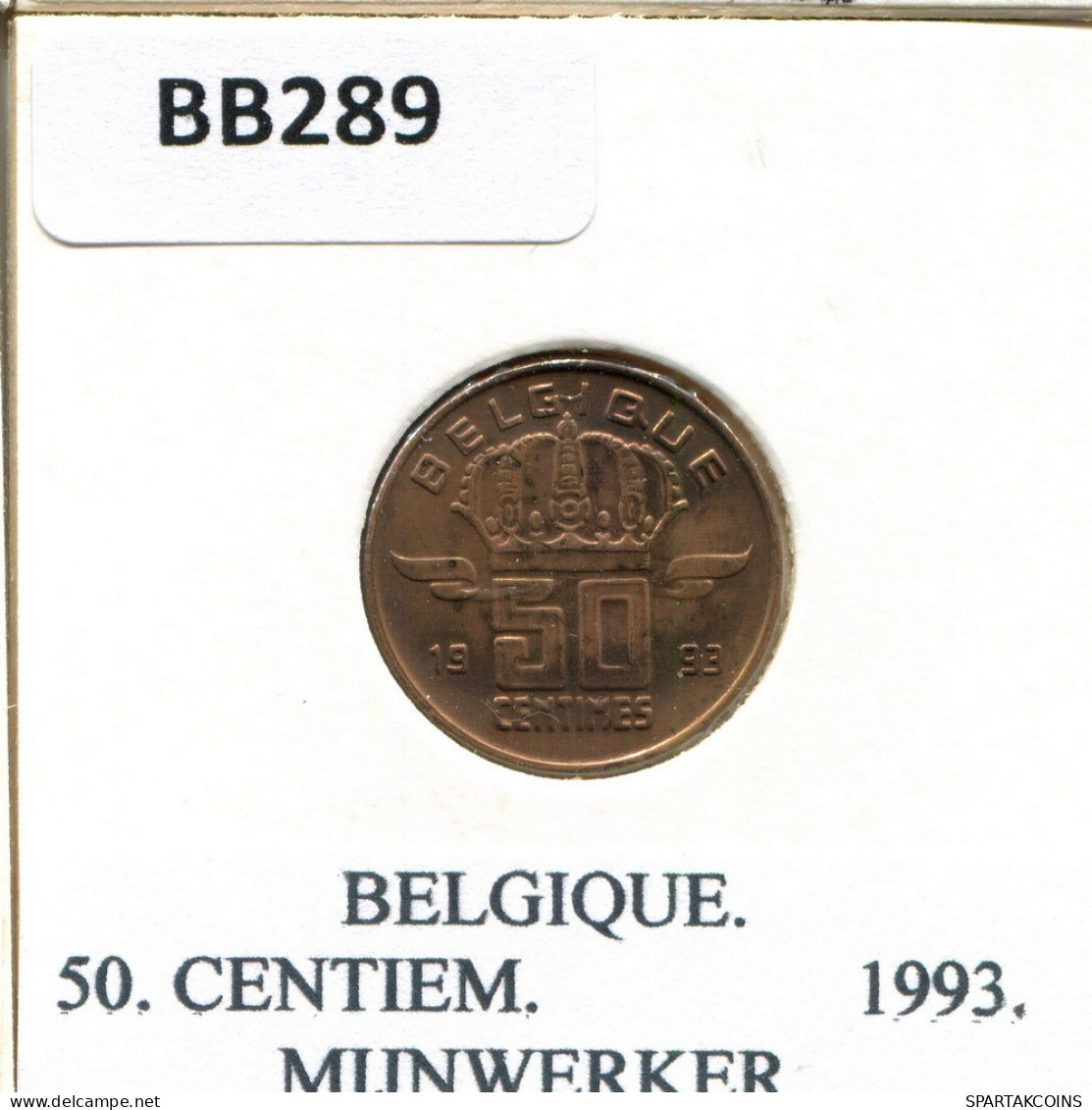 50 CENTIMES 1993 FRENCH Text BÉLGICA BELGIUM Moneda #BB289.E - 50 Cent