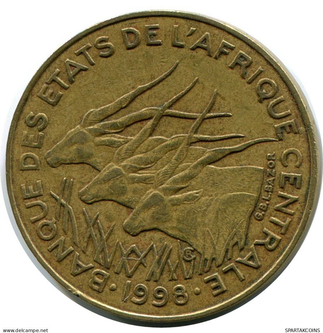 10 FRANCS CFA 1998 ESTADOS DE ÁFRICA CENTRAL (BEAC) Moneda #AP861.E - Zentralafrik. Republik