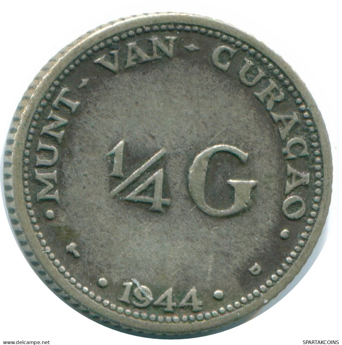 1/4 GULDEN 1944 CURACAO NEERLANDÉS NETHERLANDS PLATA Colonial #NL10621.4.E - Curaçao