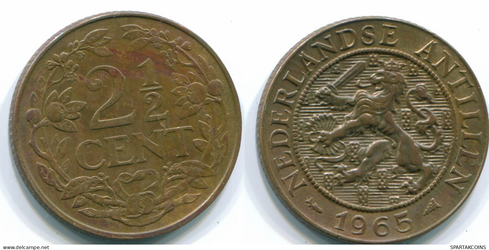 2 1/2 CENT 1965 CURACAO NEERLANDÉS NETHERLANDS Bronze Colonial Moneda #S10201.E - Curaçao