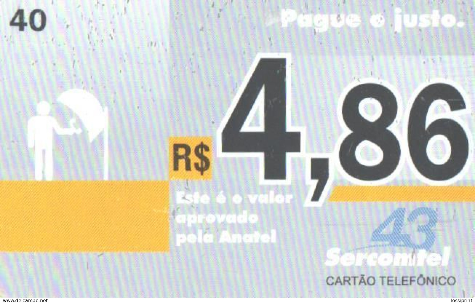 Brazil:Brasil:Used Phonecard, Anatel, Sercomtel, 40 Units, 4,86, Tirage 150000, 2008 - Brasilien