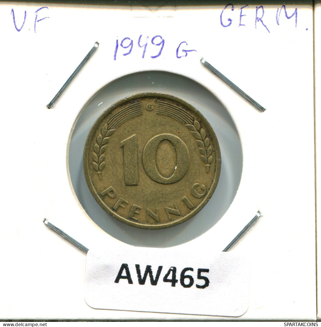 10 PFENNIG 1949 G ALEMANIA Moneda GERMANY #AW465.E - 10 Pfennig