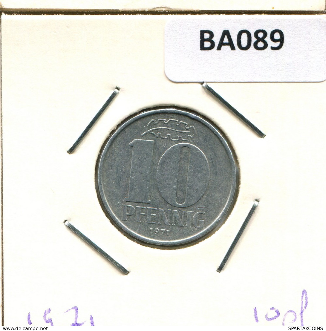 10 PFENNIG 1971 DDR EAST ALEMANIA Moneda GERMANY #BA089.E - 10 Pfennig