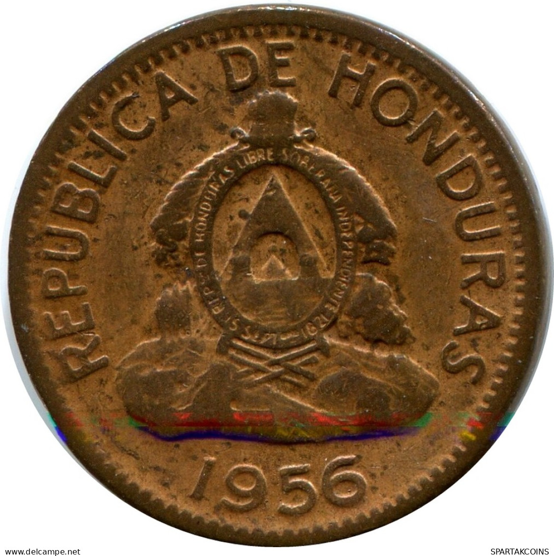 2 CENTAVOS 1956 HONDURAS Moneda #AY255.2.E - Honduras