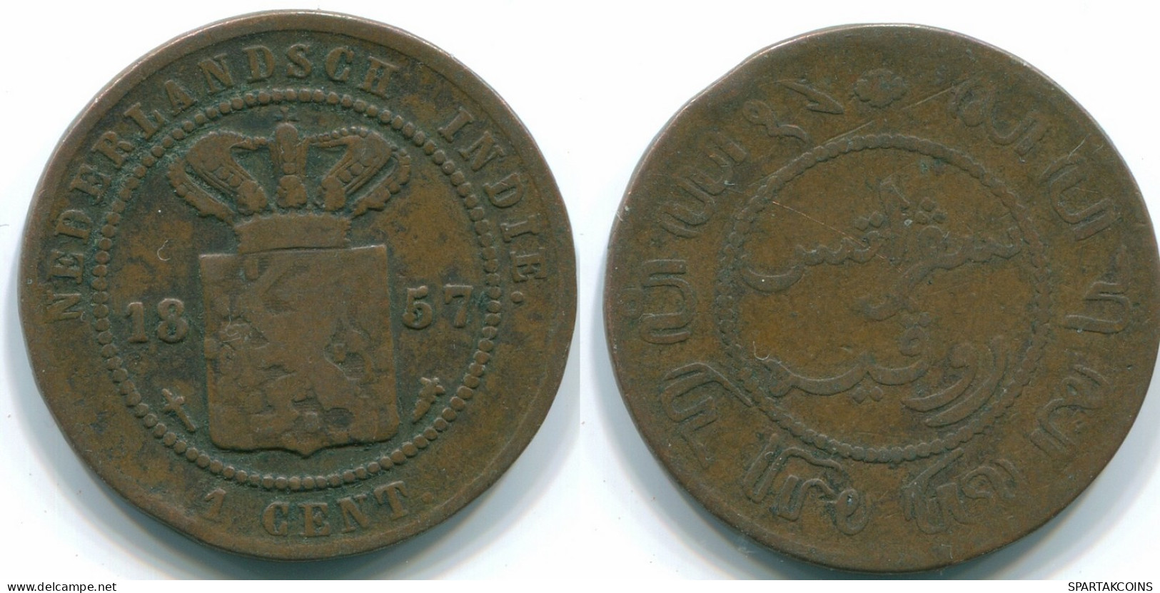 1 CENT 1857 INDIAS ORIENTALES DE LOS PAÍSES BAJOS INDONESIA Copper #S10043.E - Indes Néerlandaises