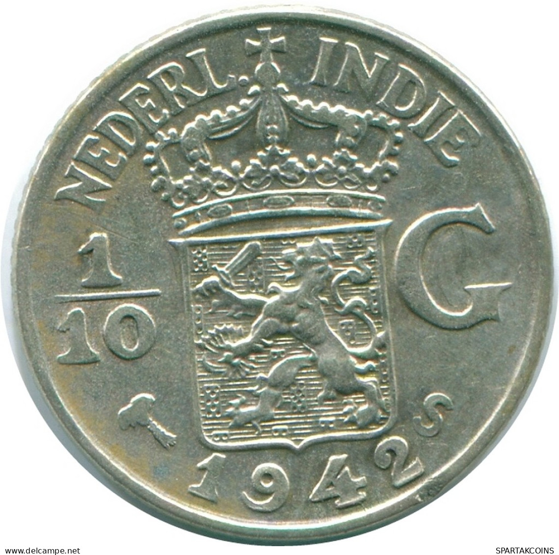 1/10 GULDEN 1942 INDIAS ORIENTALES DE LOS PAÍSES BAJOS PLATA #NL13955.3.E - Indes Néerlandaises