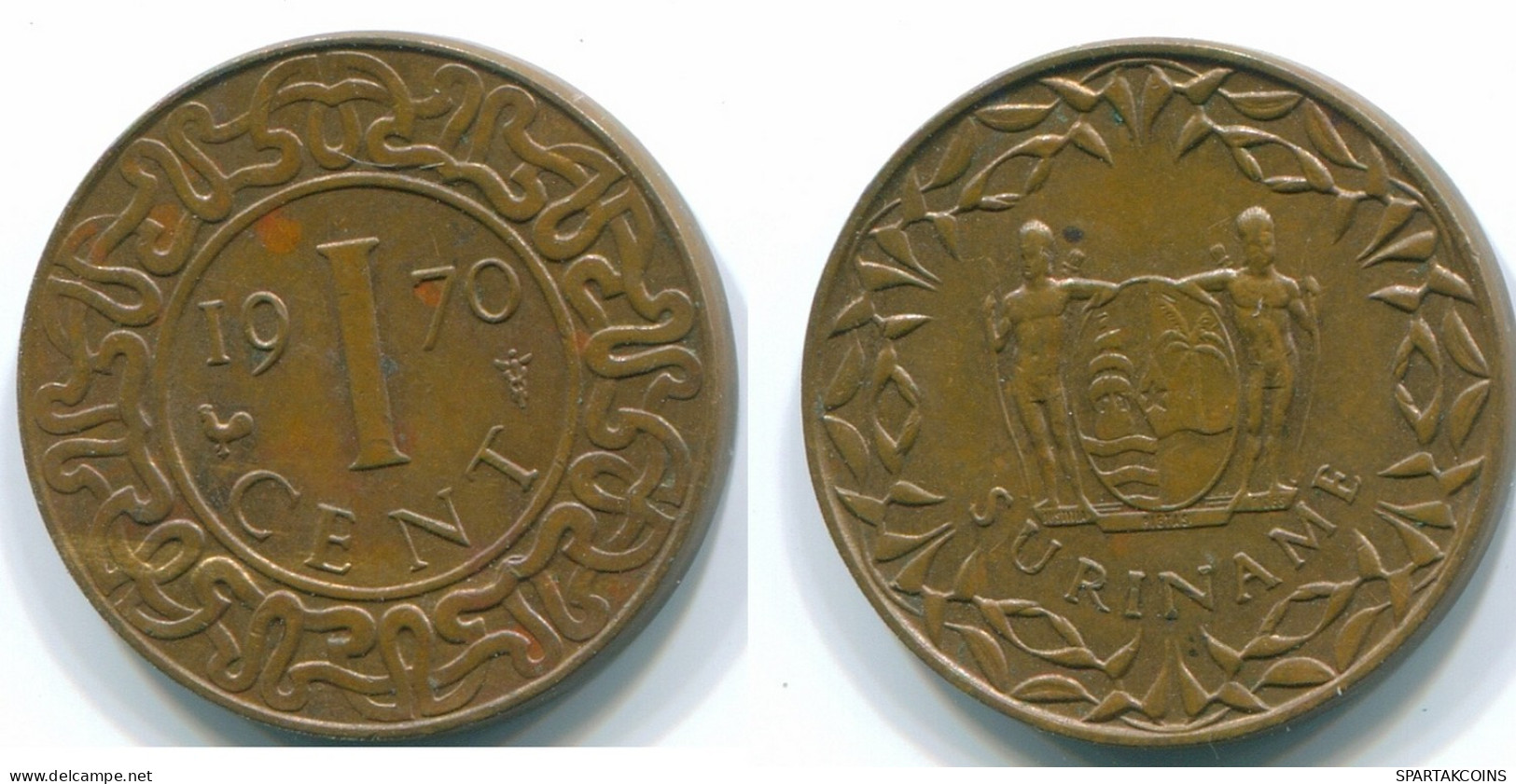 1 CENT 1970 SURINAME NEERLANDÉS NETHERLANDS Bronze Cock Colonial #S10975.E - Suriname 1975 - ...