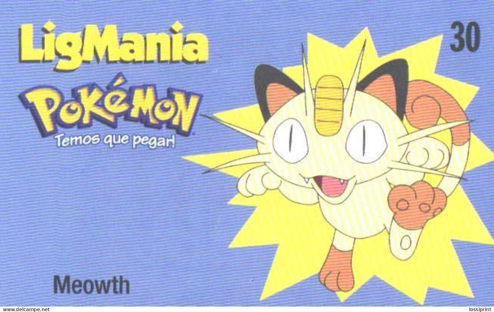 Brazil:Brasil:Used Phonecard, Telepar, 30 Units, Ligmania Pokemon, 2000 - Brasilien