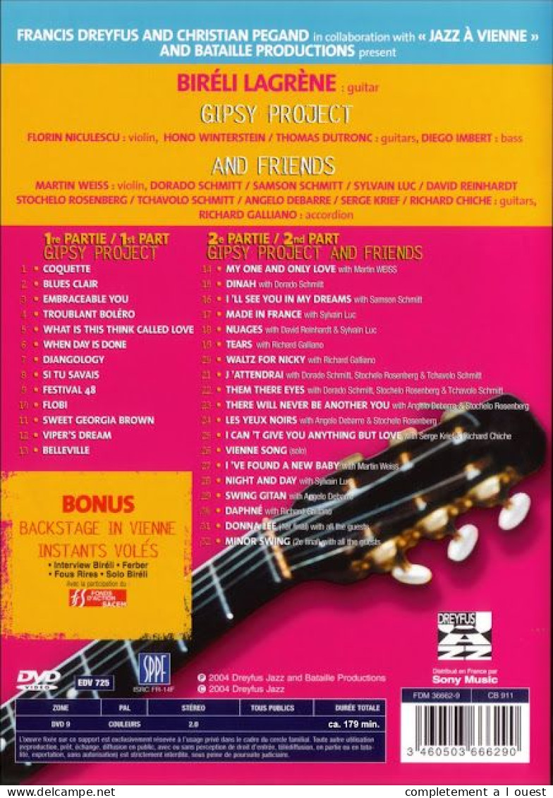 Bireli Lagrene And Friends Live Jazz à Vienne DVD Jazz Manouche Gipsy Guitare Django Reinhardt - Music On DVD