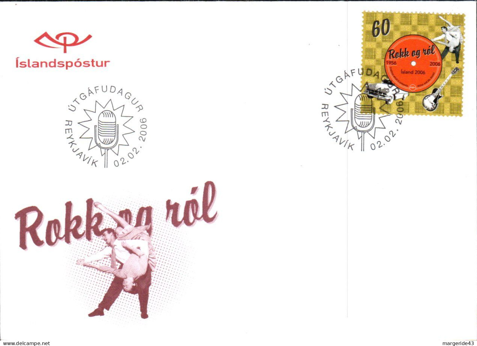 ISLANDE FDC 2006 LE ROCK EN ISLANDE - FDC