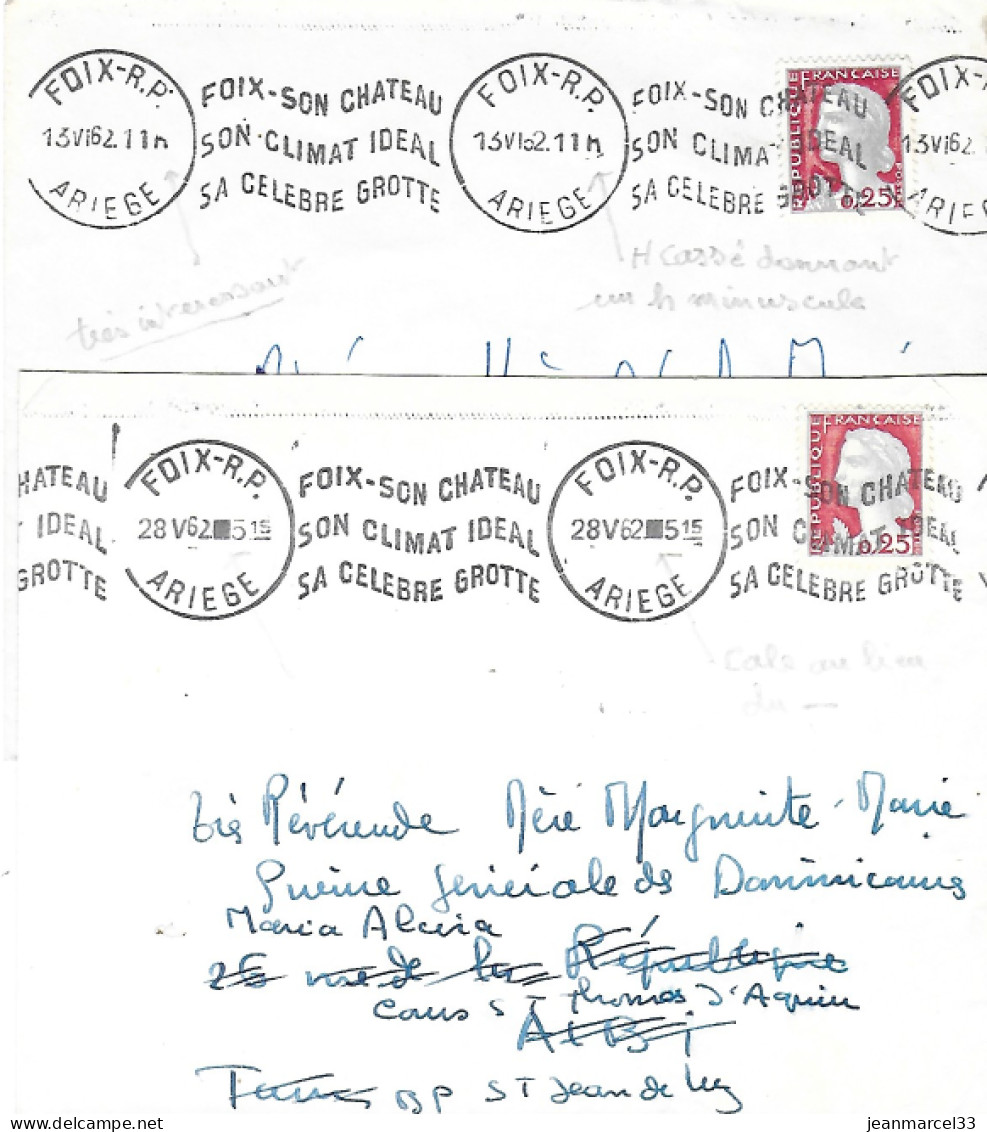 Curiosité Sur Lettre, 2 Empreintes Krag, Avec Le H Cassé (h) Sur Une Est Calle Noire Sur L'autre - Covers & Documents