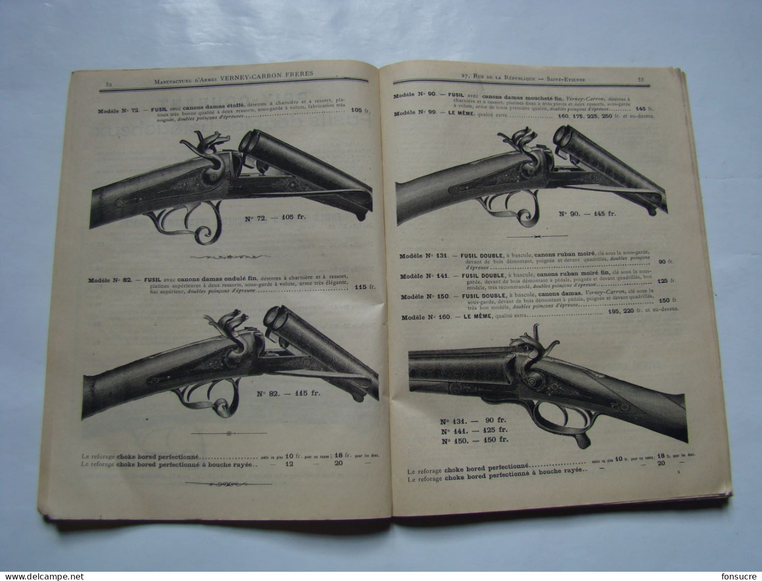 CHr Catalogue VERNEY CARRON Manufacture D'Armes St Etienne 42 Loire 1896 Fusil Carabine Revolver Chasse Cartouche Balle - Material Y Accesorios