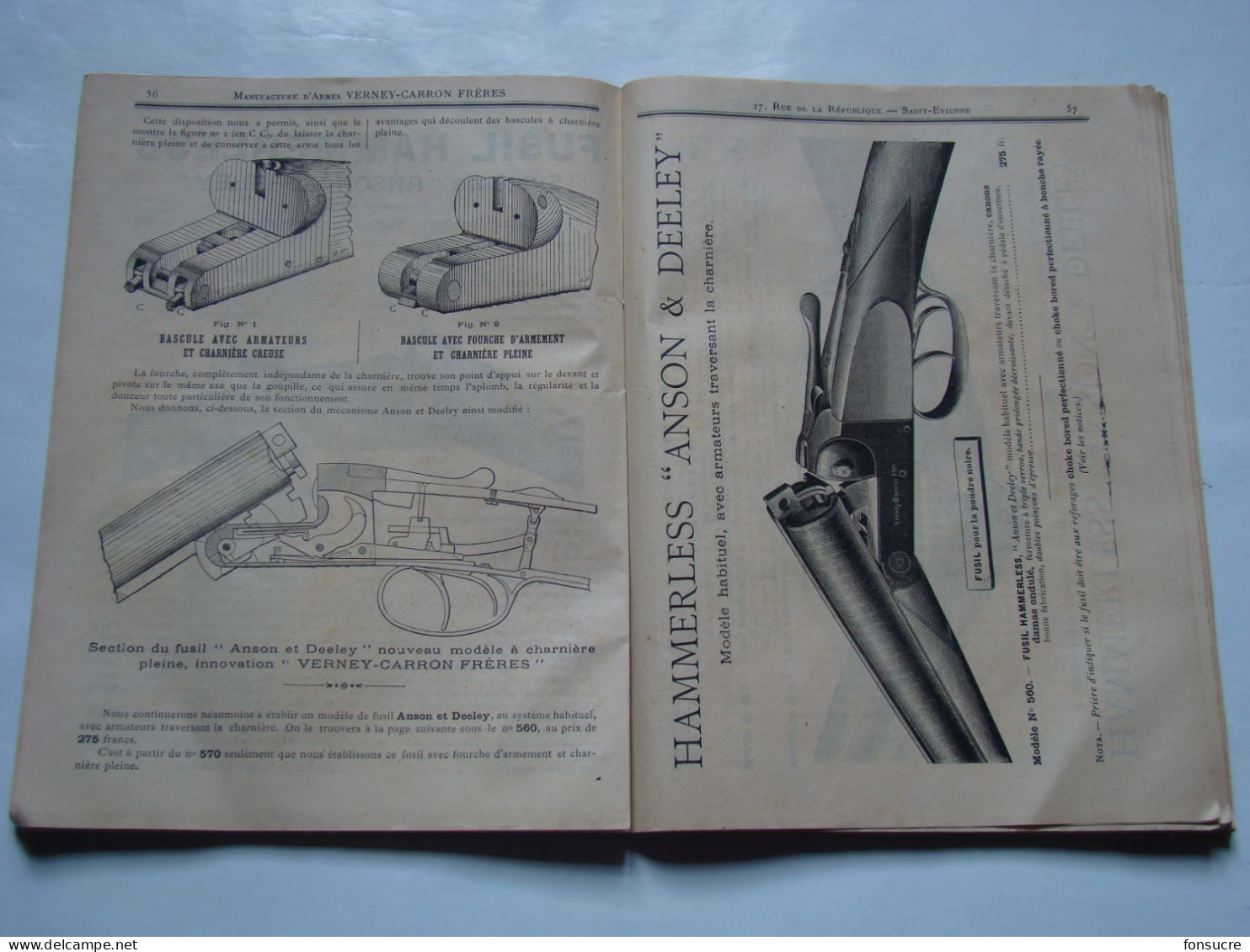 CHr Catalogue VERNEY CARRON Manufacture D'Armes St Etienne 42 Loire 1896 Fusil Carabine Revolver Chasse Cartouche Balle - Matériel Et Accessoires