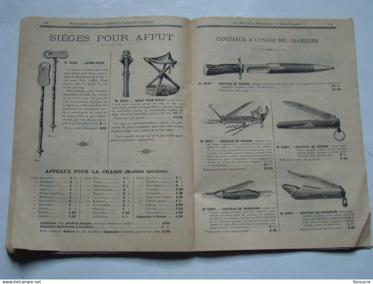 CHr Catalogue VERNEY CARRON Manufacture d'Armes St Etienne 42 Loire 1896 Fusil Carabine Revolver Chasse Cartouche Balle
