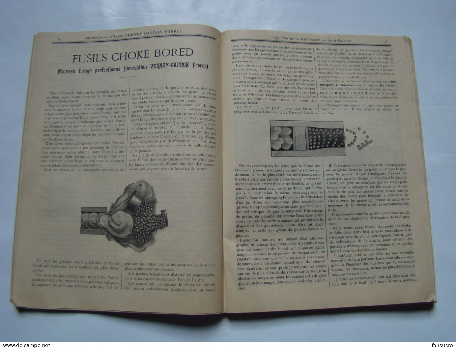 CHr Catalogue VERNEY CARRON Manufacture d'Armes St Etienne 42 Loire 1896 Fusil Carabine Revolver Chasse Cartouche Balle