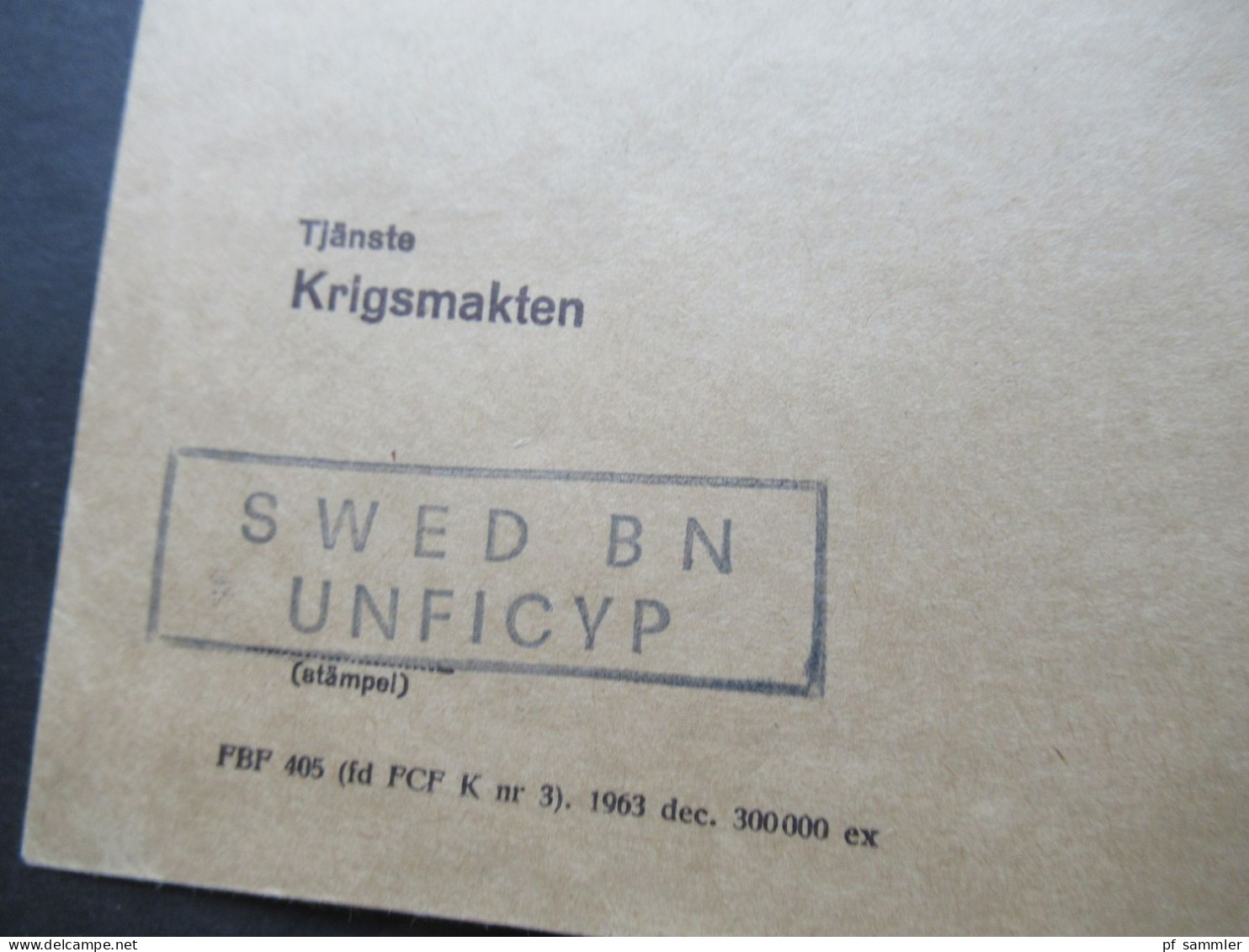 1964 Schweden Militärpost Tjänste Krigsmakten Stempel Svenska Bat Cypern / Schwedisches Militär Auf Zypern - Militares