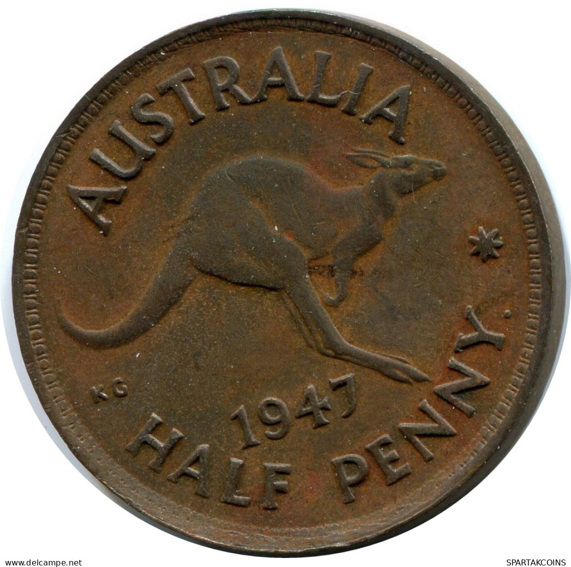 1/2 PENNY 1947 AUSTRALIE AUSTRALIA I Pièce #AX359.F - ½ Penny