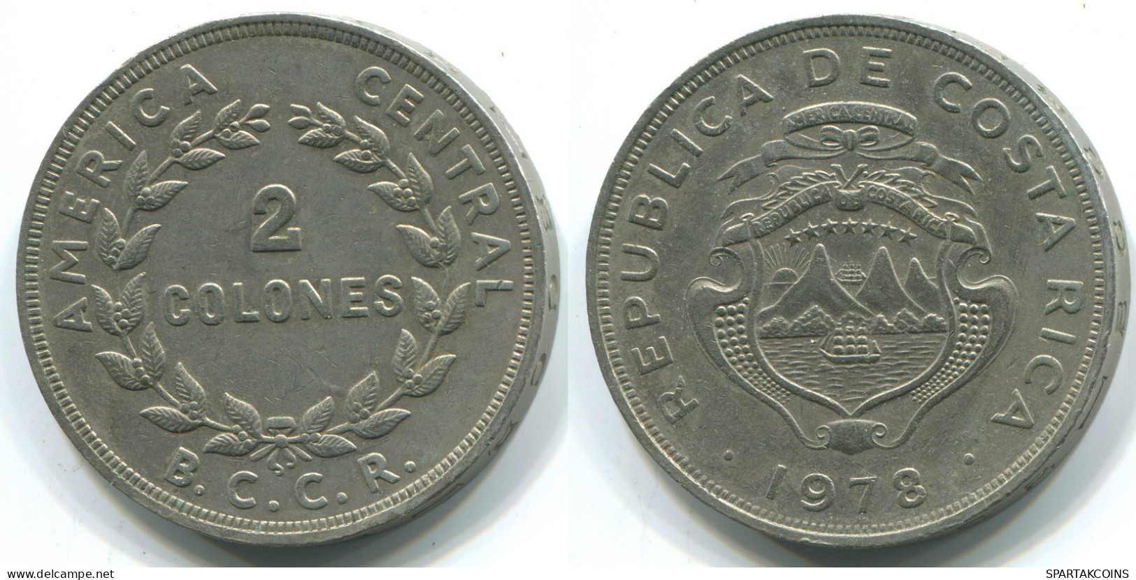 2 COLONES 1978 COSTA RICA Pièce #WW1168.F - Costa Rica