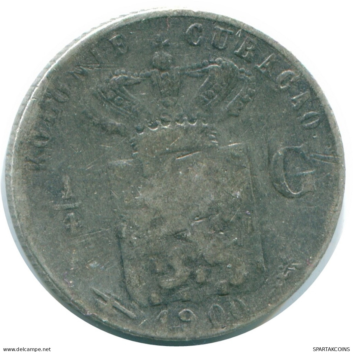 1/4 GULDEN 1900 CURACAO NÉERLANDAIS NETHERLANDS ARGENT Colonial Pièce #NL10451.4.F - Curaçao