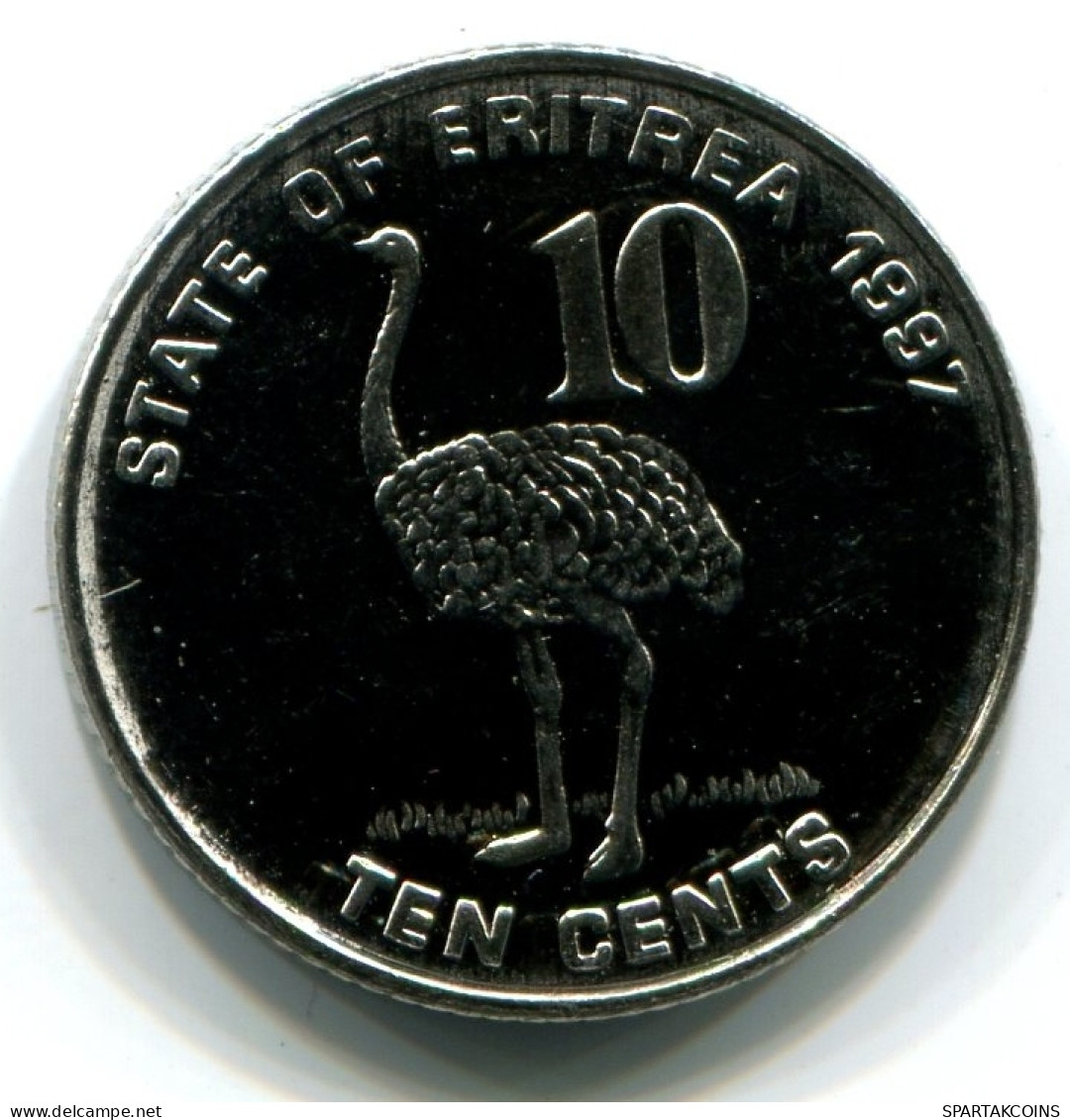 10 CENTS 1997 ÉRYTHRÉE ERITREA UNC Bird Ostrich Pièce #W11231.F - Erythrée