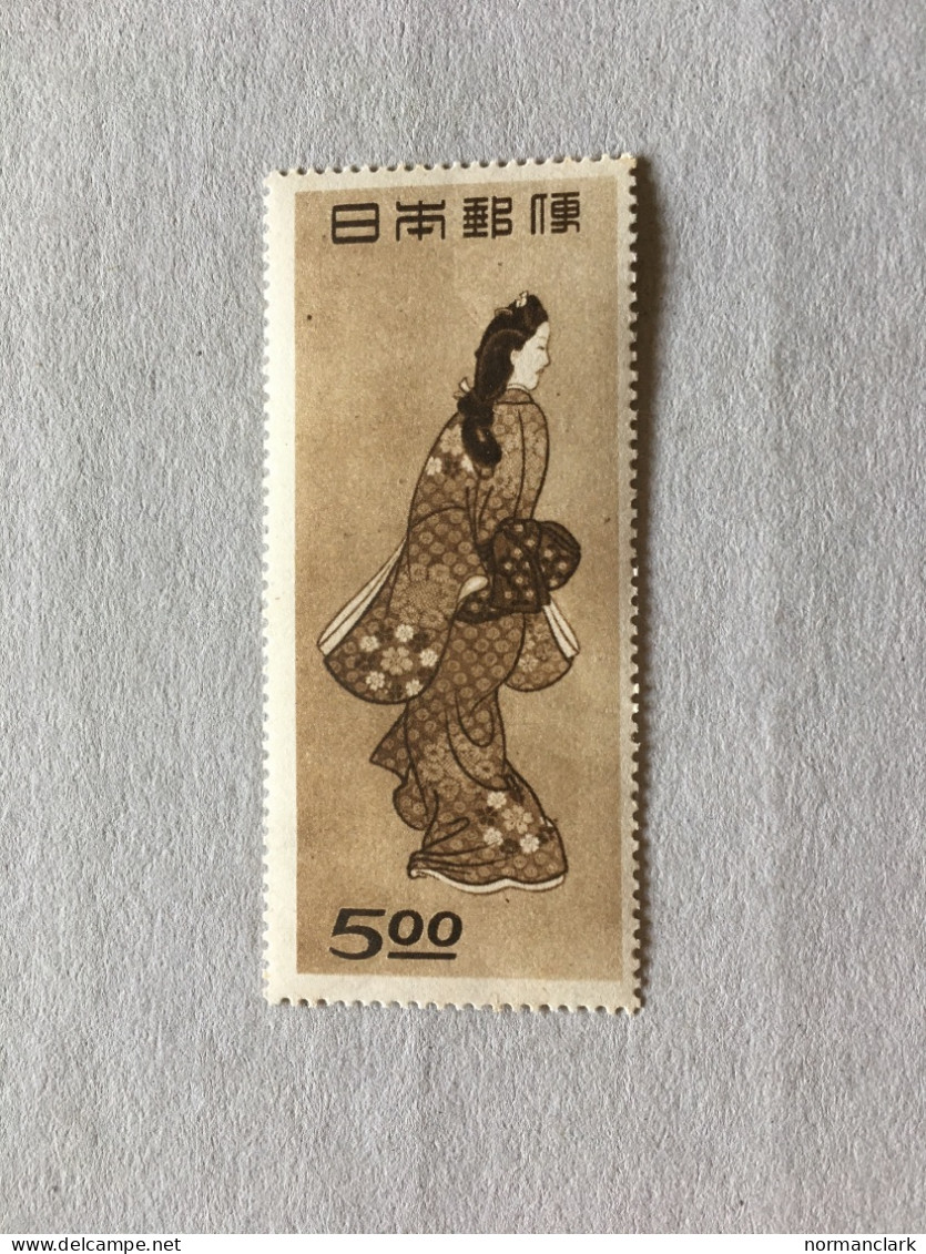 JAPAN 1949 5 YEN  PHILATELIC  WEEK  BEAUTY LOOKING BACK  U/MINT  (1) - Otros & Sin Clasificación