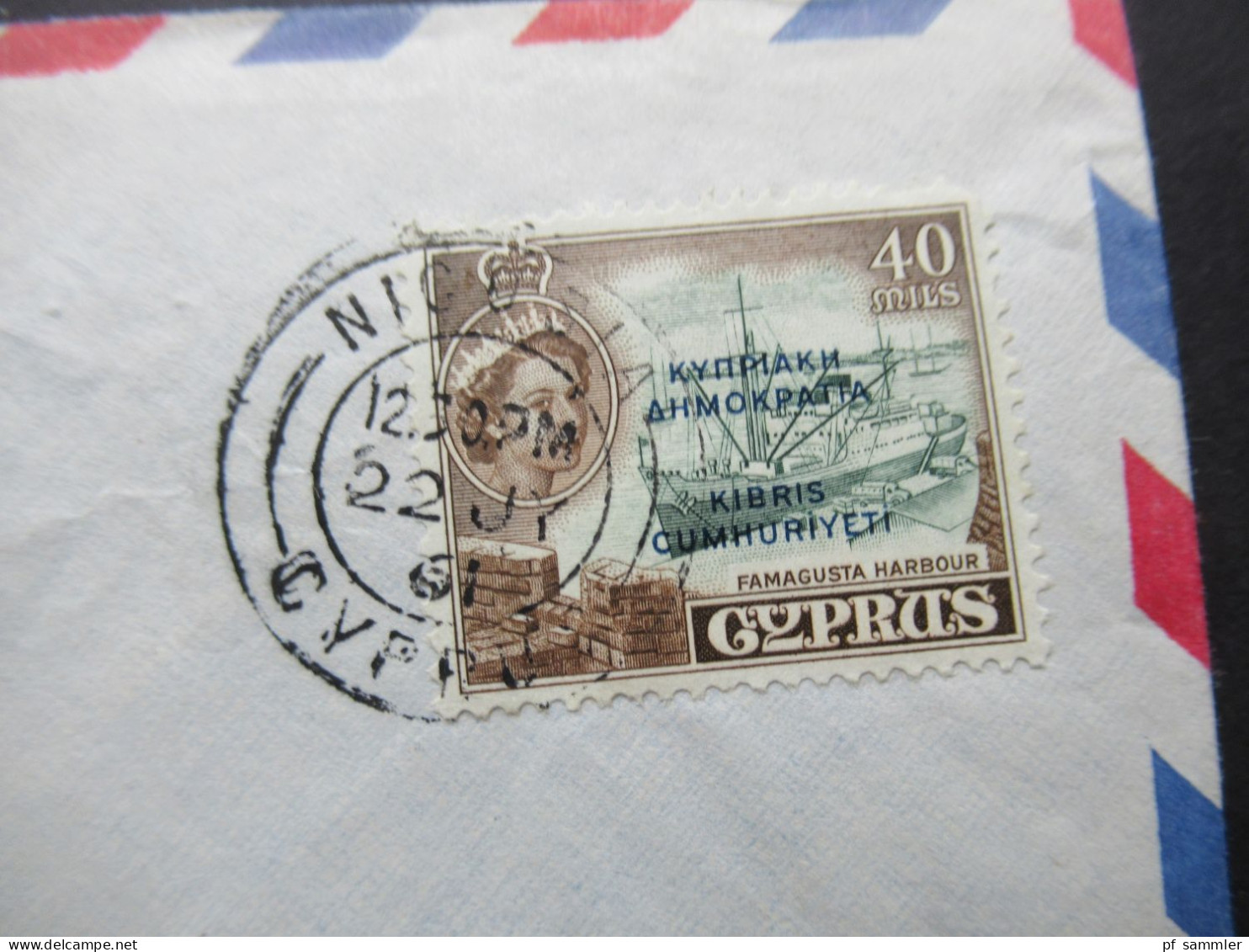 GB Kolonie Zypern / Cyprus Marke Mit Aufdruck Kibris Cumhuriyeti / Stempel Nikosia Nach Bechhofen Gesendet - Chypre (...-1960)