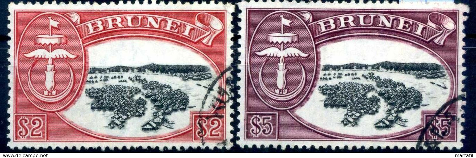 1952 BRUNEI N.96/97 USATI - Brunei (...-1984)