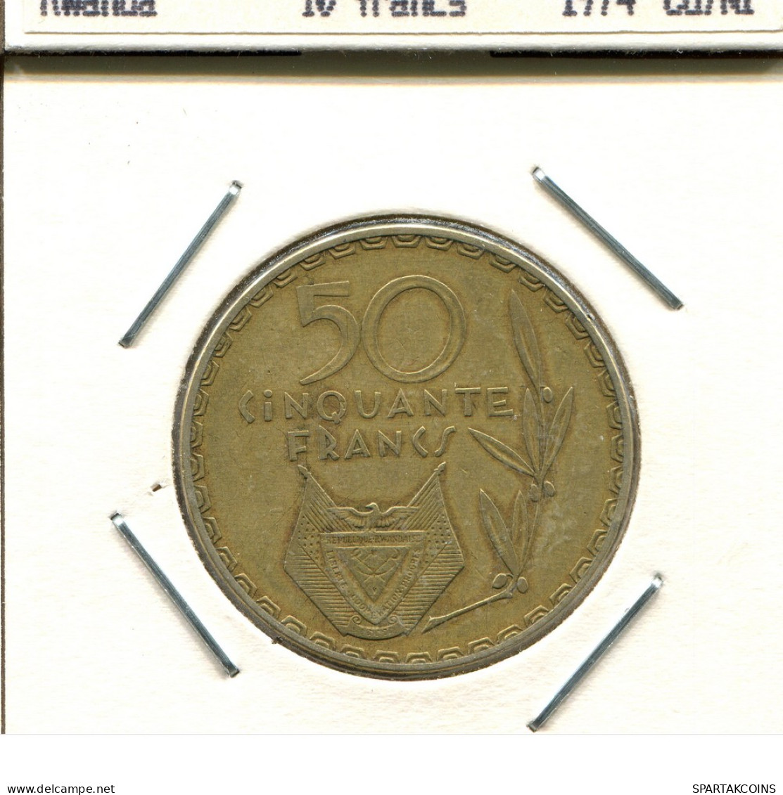 50 FRANCS 1977 RWANDA (RUANDA) Pièce #AS380.F - Rwanda