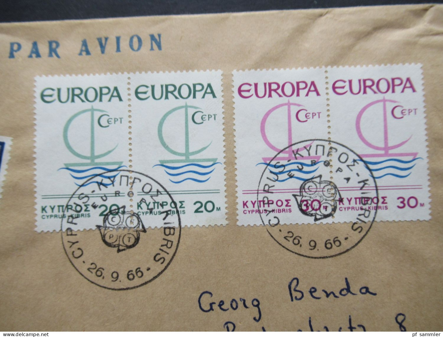 Europa Cept 1966 Einschreiben GPO Cyprus / Kibris Nach Ingolstadt Gesendet - 1966