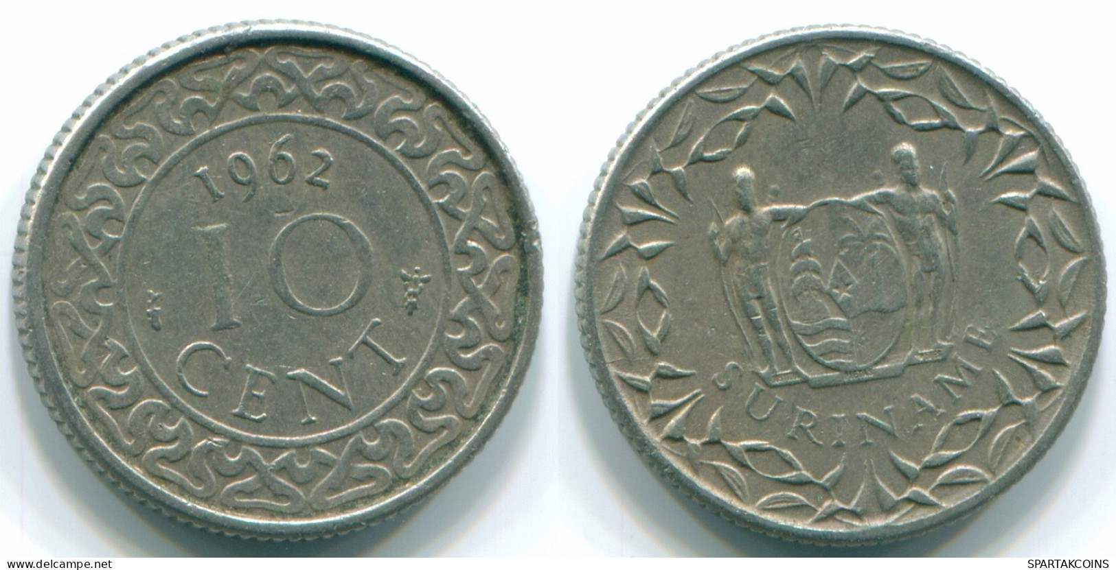 10 CENTS 1962 SURINAME NÉERLANDAIS NETHERLANDS Nickel Colonial Pièce #S13227.F - Surinam 1975 - ...